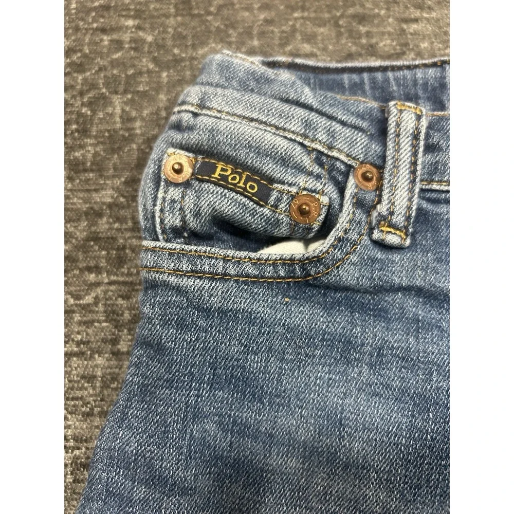 Polo Ralph Lauren 4T Sullivan Slim Jeans Distressed Blue Stretch Denim